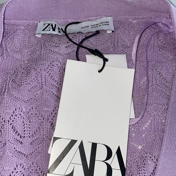 🍇🍷HP🍷🍇 𝗡𝗪𝗧 𝗭𝗮𝗿𝗮 • Pointelle Knit Jacket - Picture 6 of 11